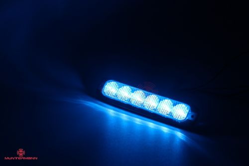 FIN6 LED-Frontblitzer 911Signal - ultraflach - wasserdicht blau - SET mit 2 Stück